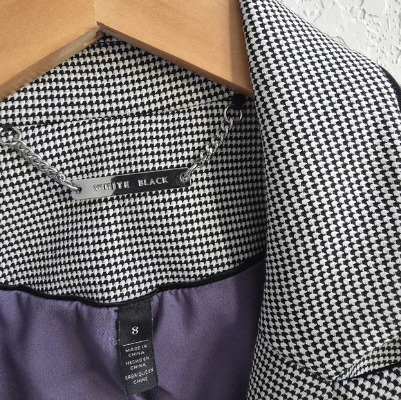 White House Black Market houndstooth stretch blazer sz 8 - Picture 10 of 10